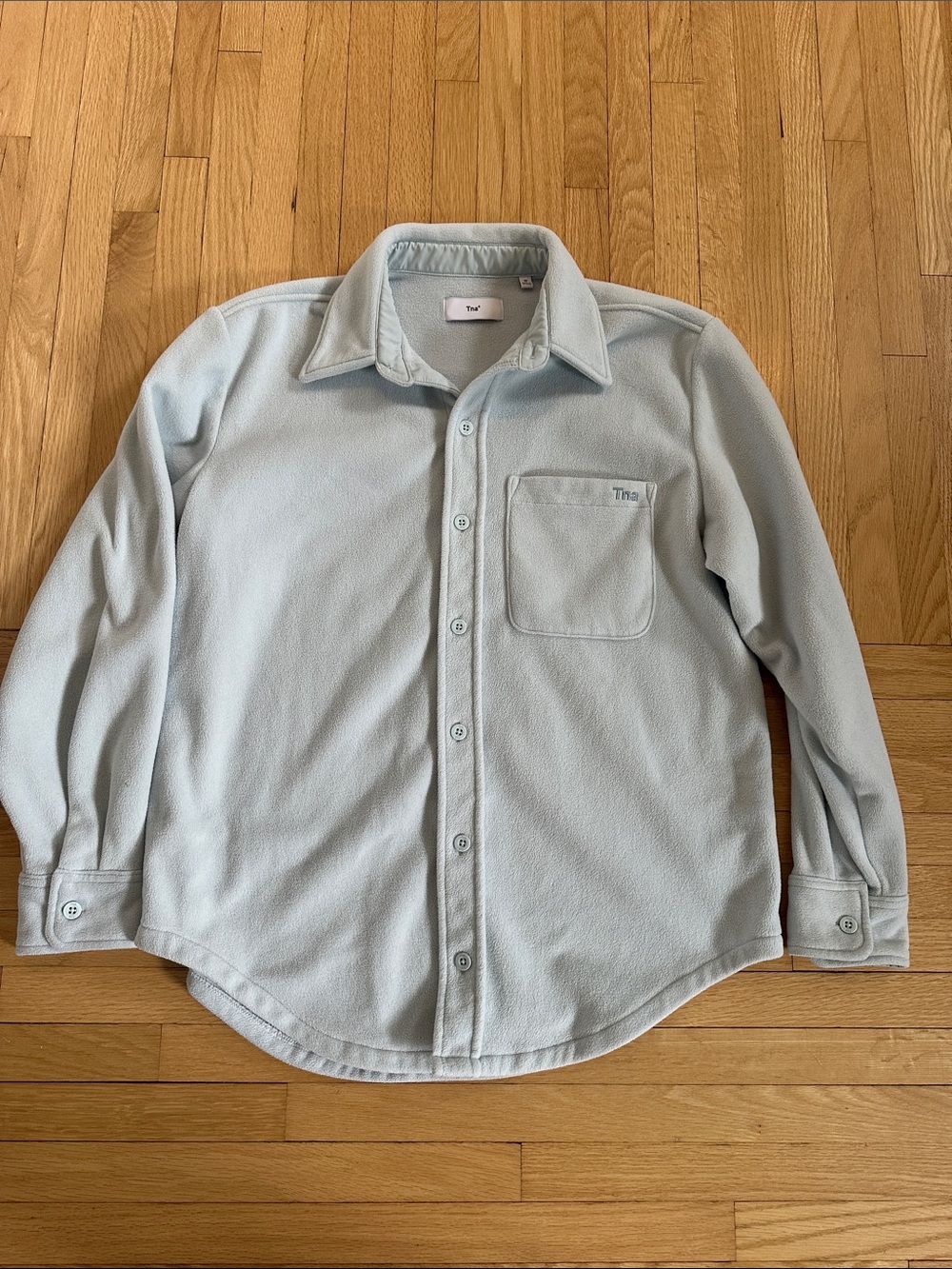 TNA Light Blue Button-Up Fleece Jacket